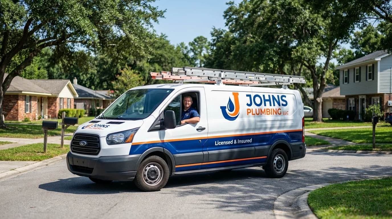 Johns Plumbing LLC service van in Saint Matthews, SC