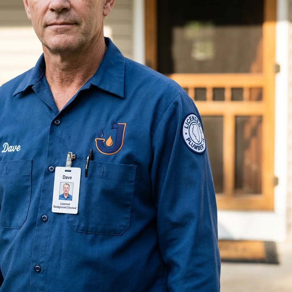 Licensed plumber showing ID badge in Saint Matthews, SC