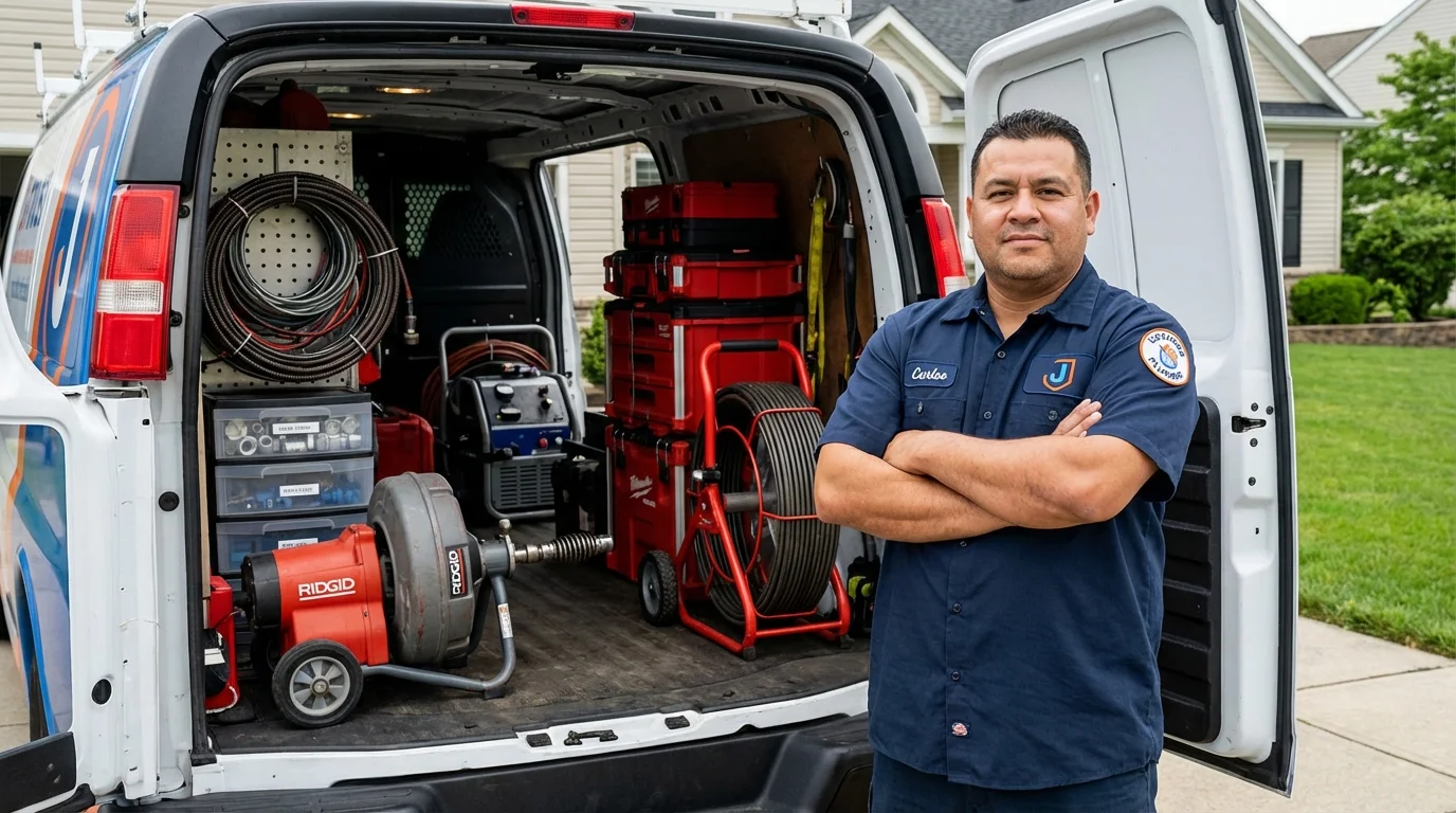 Professional drain cleaning equipment and Johns Plumbing LLC plumber in Saint Matthews