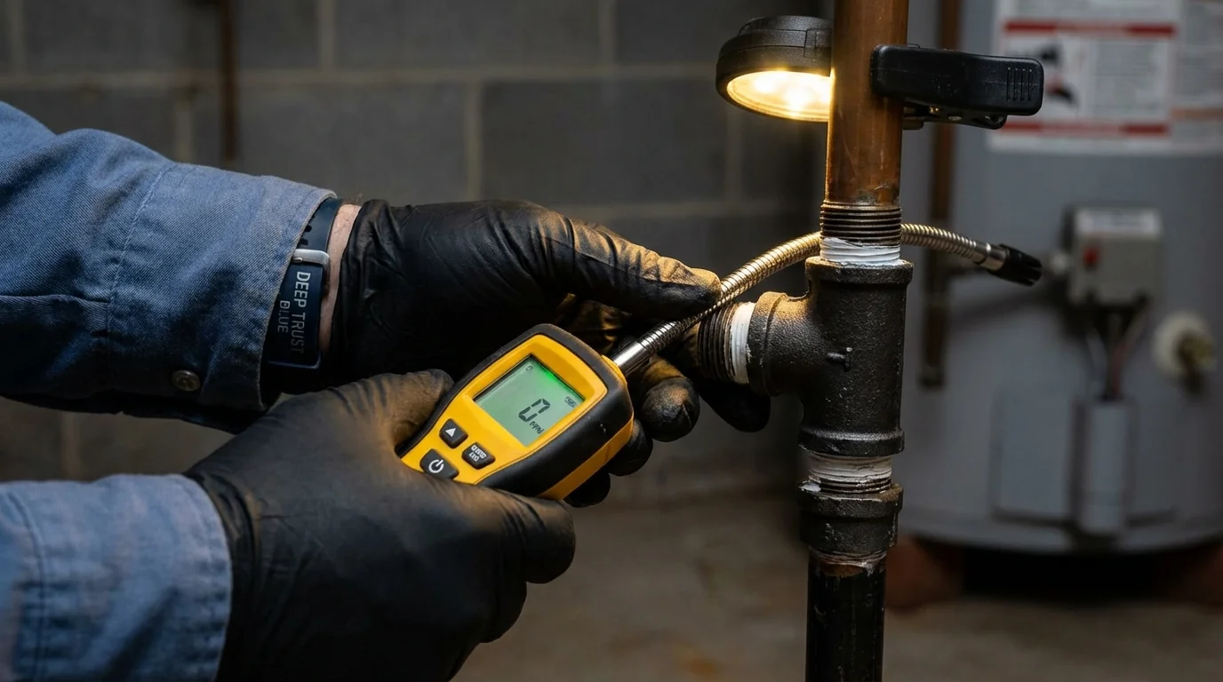 Gas leak detection with electronic sniffer by Johns Plumbing LLC in Saint Matthews