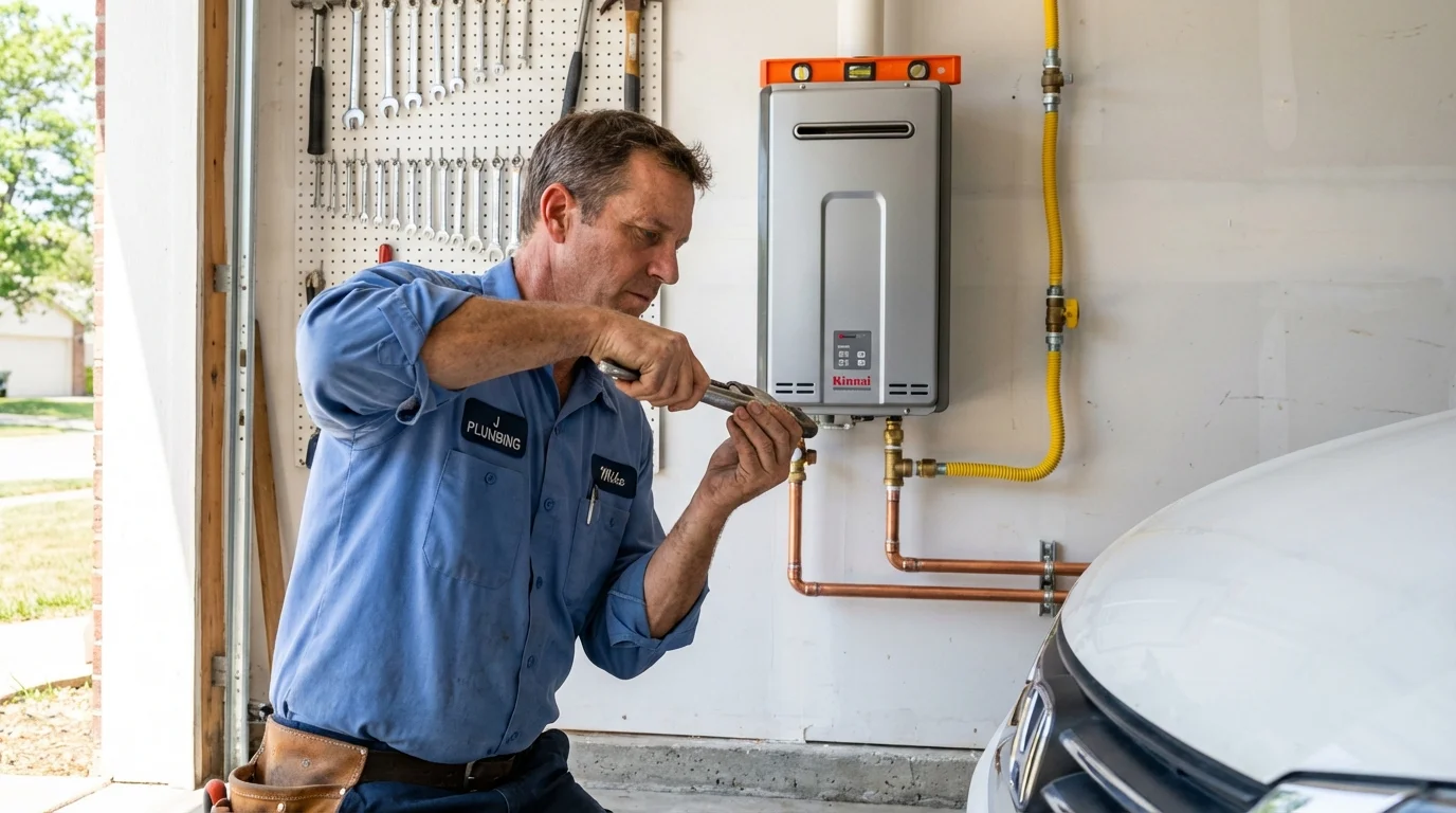 Tankless water heater installation by a Johns Plumbing LLC plumber in Saint Matthews